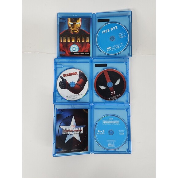 Ironman 2 Disc Edition Blu-Ray DVD Lot Deadpool Marvel Captain America Civil War - Picture 3 of 3